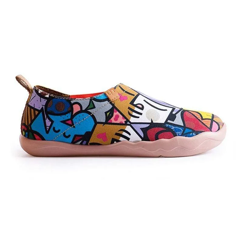 -Dreamy Cat- Lady Canvas Slip-ons