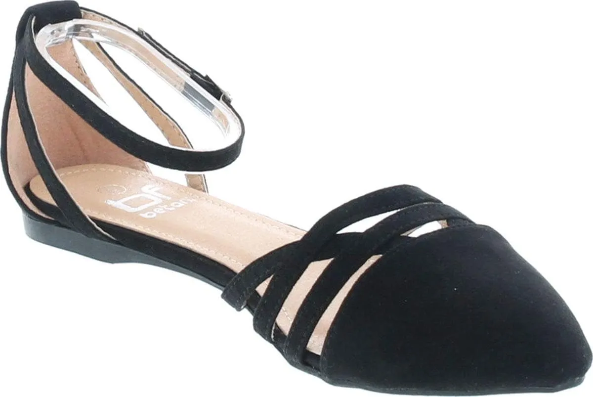 Abela-9 Women's Ankle Strap Ballerina Ballet Flats