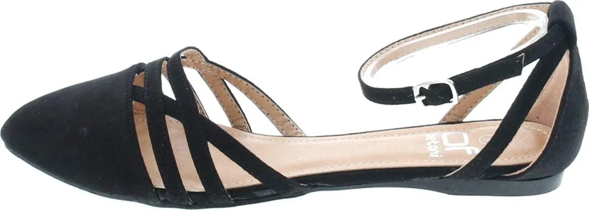 Abela-9 Women's Ankle Strap Ballerina Ballet Flats