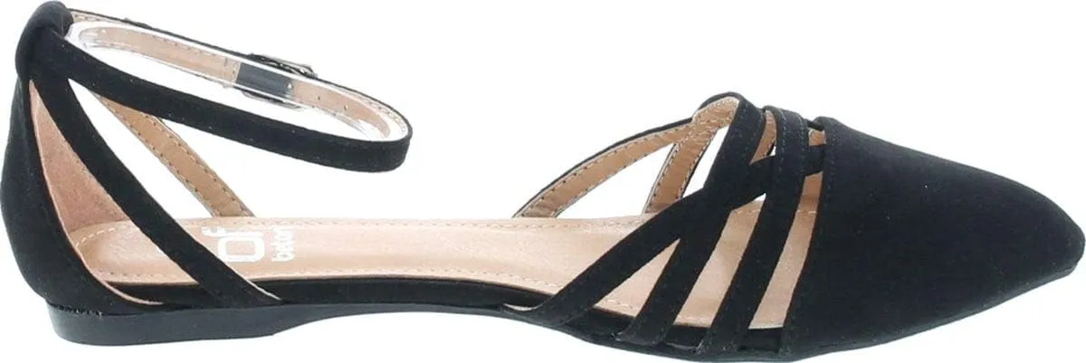 Abela-9 Women's Ankle Strap Ballerina Ballet Flats