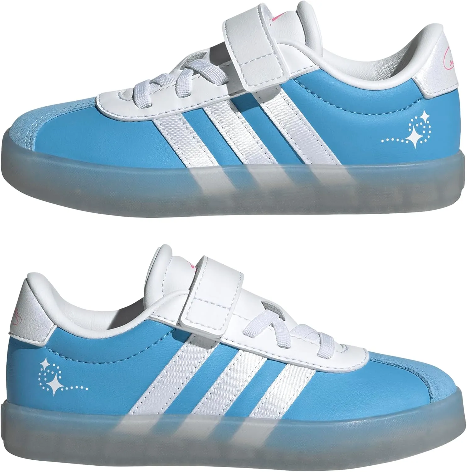 adidas Unisex-Child Disney Vl Court 3.0 Elastic Lace & Strap Sneaker