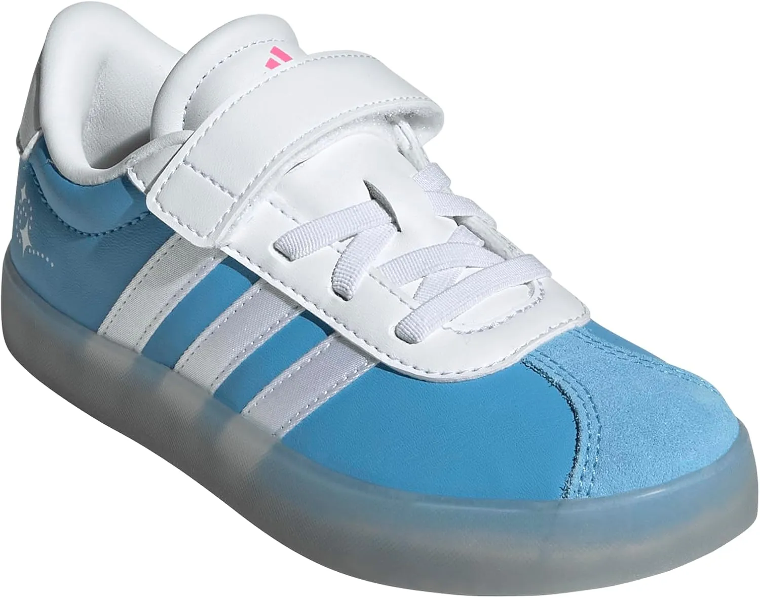 adidas Unisex-Child Disney Vl Court 3.0 Elastic Lace & Strap Sneaker