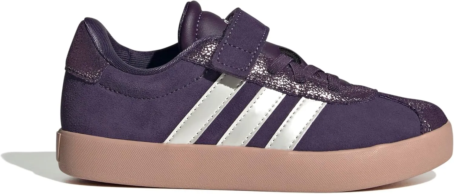 adidas Unisex-Child Vl Court 3.0 Elastic Lace & Strap Sneaker