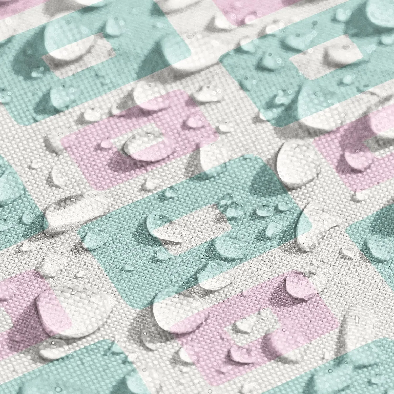 Ambesonne Abstract Table Runner & Placemats, Soft Toned Geometric Diamond Shapes with Inner Lines Contemporary Retro, Set for Dining Table Decor, Placemat 4 pcs   Runner 16"x72", Mint Green Pale Pink