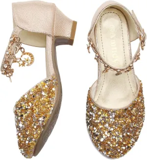 Amtidy Toddler Little Girl Mary Jane Dress Shoes - Ballet Flats for School Party Dress Shoes