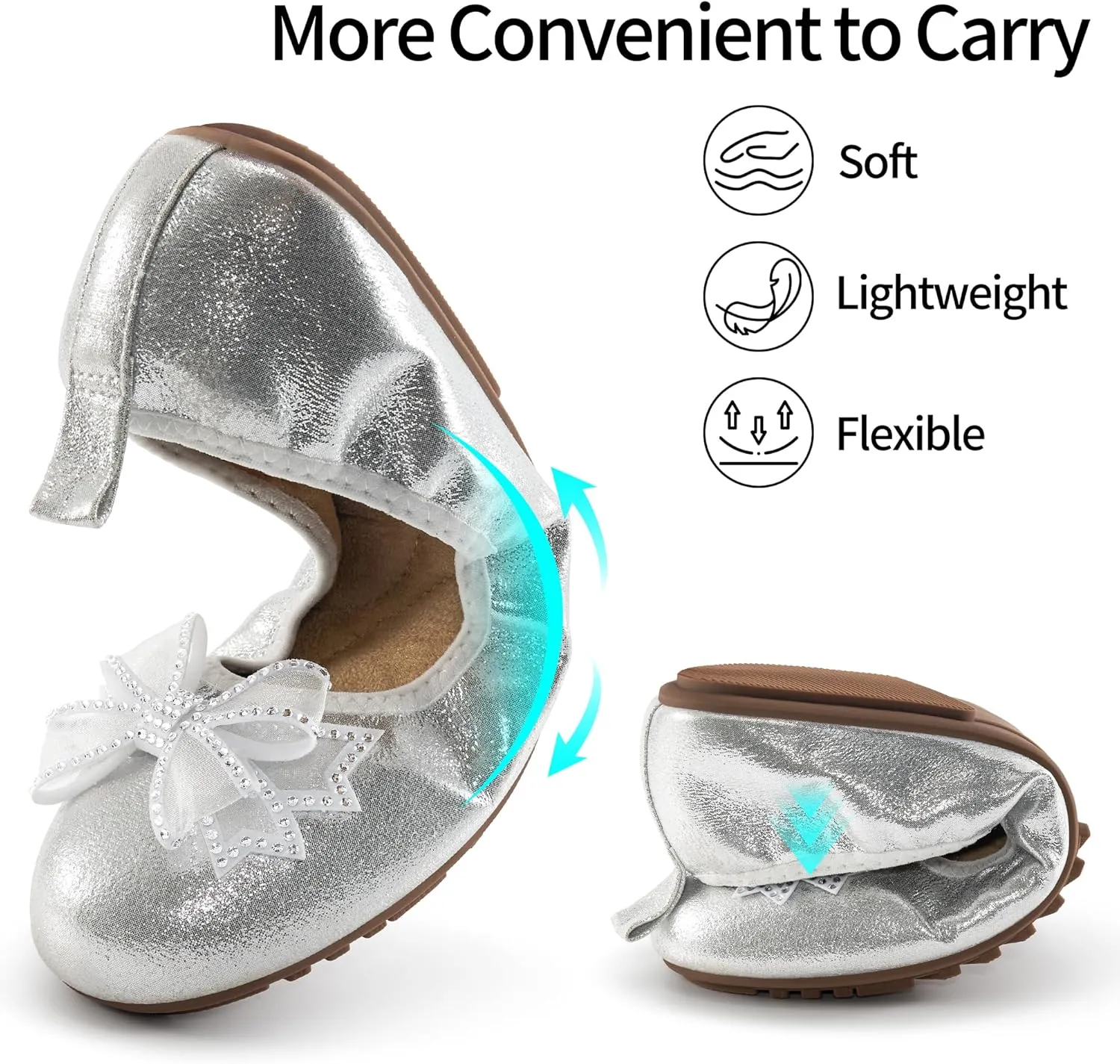 Aomigoct Ballet Flats for Women Shoes: Comfortable Round Toe Work Flats - Ladies Wedding Slip On Dressy Shoes