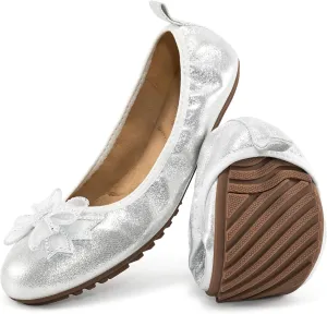 Aomigoct Ballet Flats for Women Shoes: Comfortable Round Toe Work Flats - Ladies Wedding Slip On Dressy Shoes
