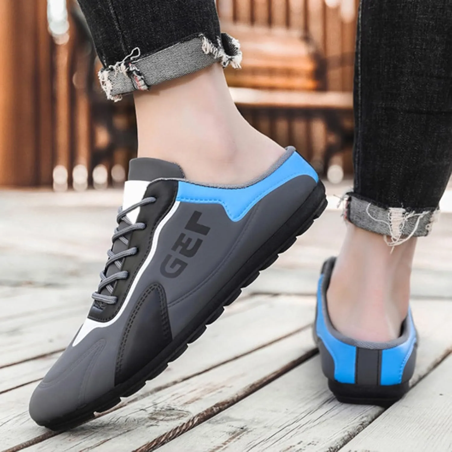 Athletic Fashion Sneakers for Men Lightweight Breathable Slip On Running Shoe Outdoor Non Slip Jogging Sneakers