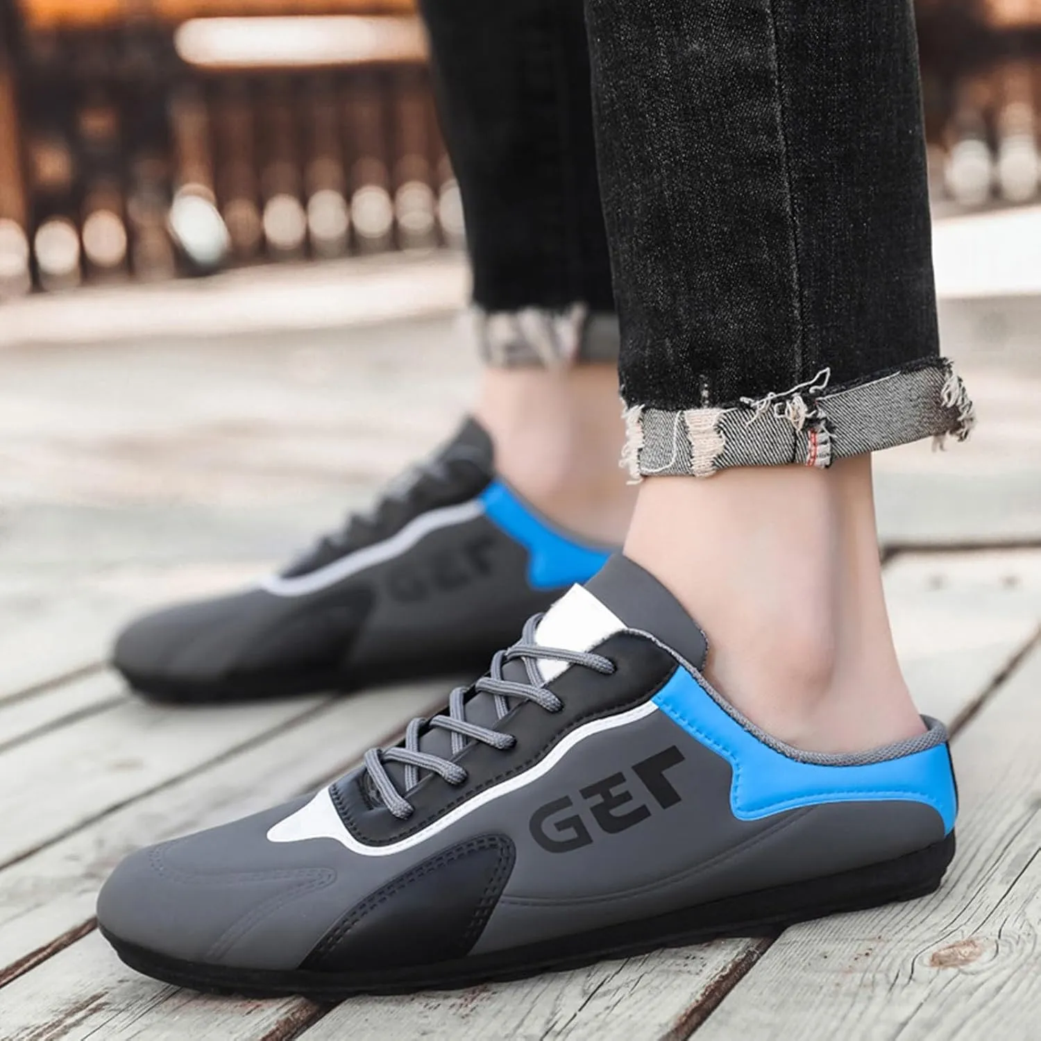 Athletic Fashion Sneakers for Men Lightweight Breathable Slip On Running Shoe Outdoor Non Slip Jogging Sneakers