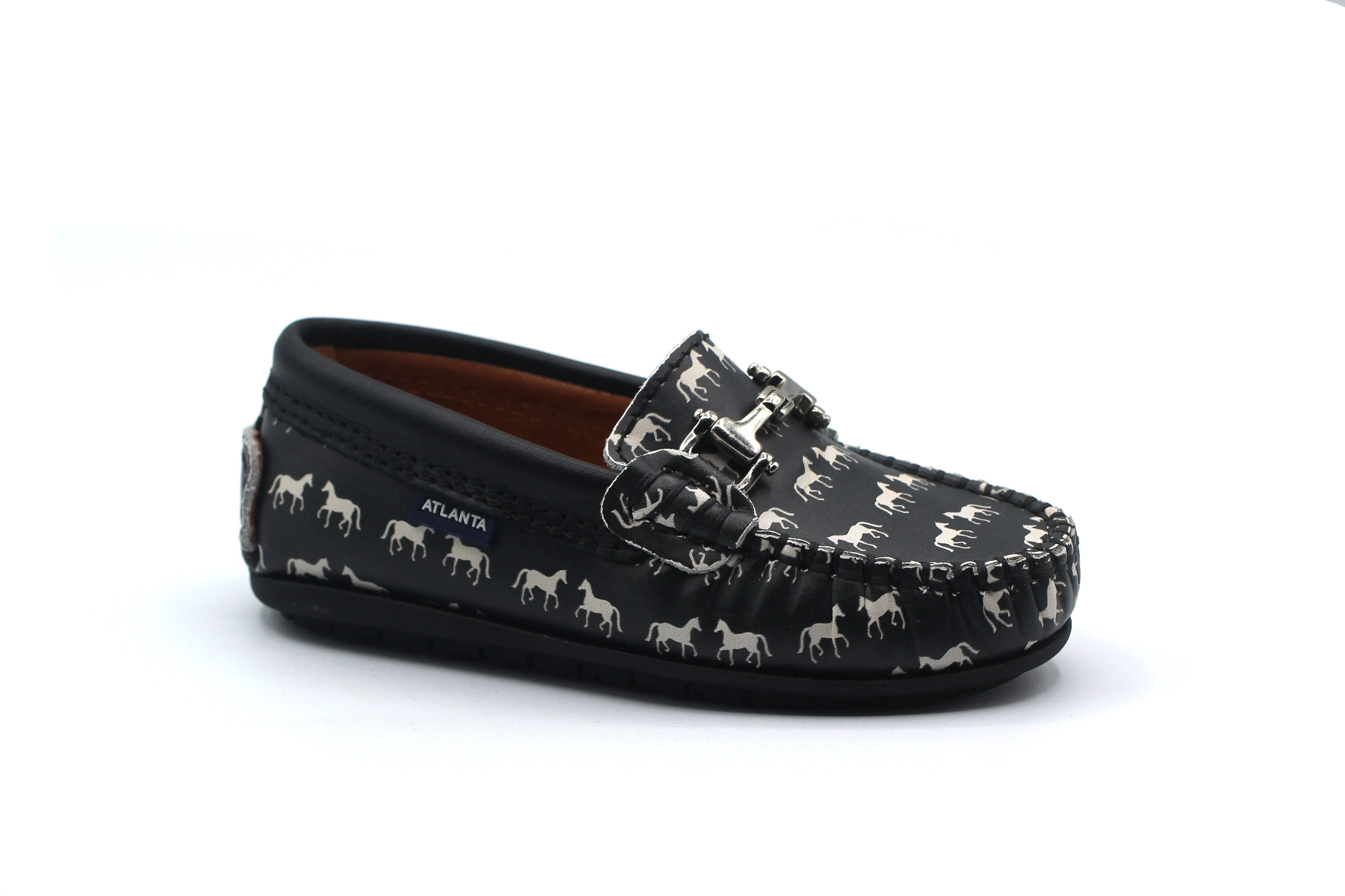 Atlanta Polo Horses & Black Smooth Buckle Print