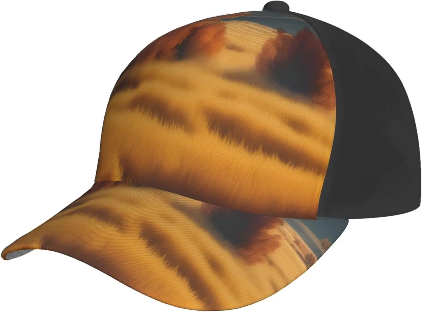 Autumn Golden Grass Landscape Print Baseball Cap for Men and Women – Curved Brim, Perfect for Outdoor, Sports, Travel, and Four Seasons