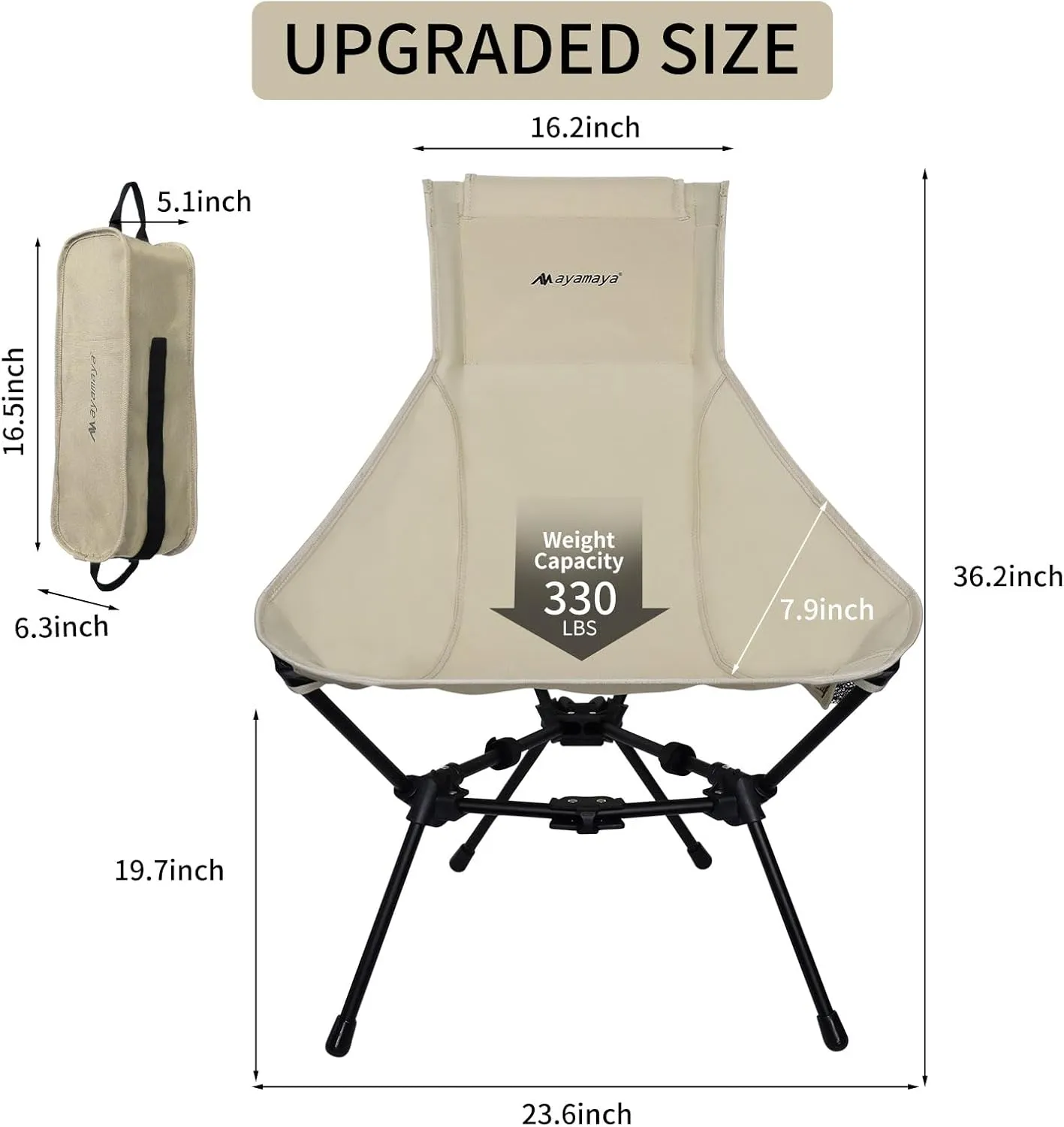 ayamaya Camping Chairs - Ultralight Folding High Back Camping Chair with Upgrade All Aluminum Widen Frame Structure