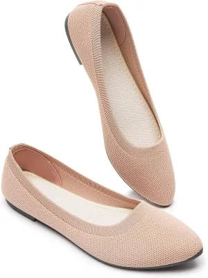 BABUDOG Women's Mesh Flats Shoes Pointed-Toe Dress Shoes Black Flats Shoes Comfortable Memory Foam Flats Shoes