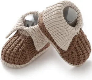 Baby Booties Newborn Hand Knit Sock Shoes Soft Cozy First Walkers for Infant Boys Girls