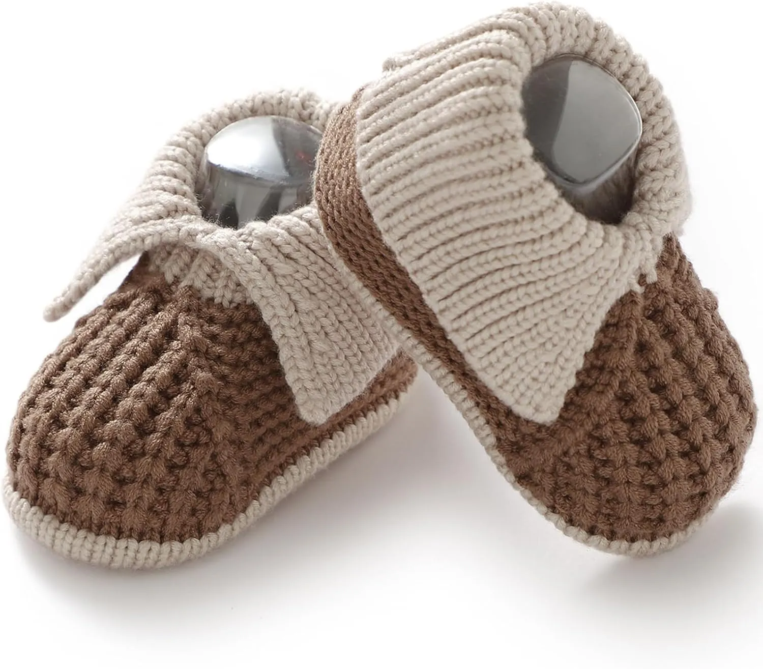Baby Booties Newborn Hand Knit Sock Shoes Soft Cozy First Walkers for Infant Boys Girls
