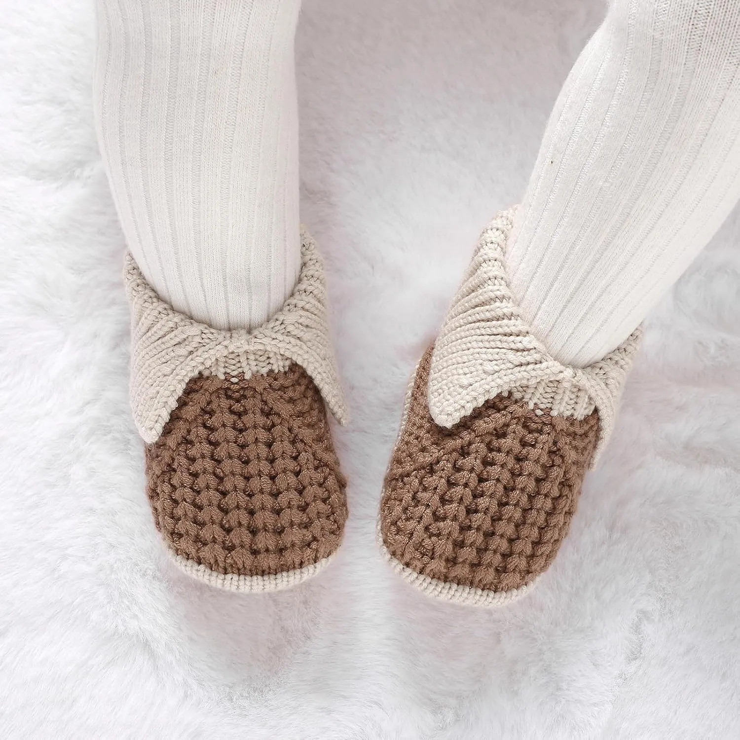 Baby Booties Newborn Hand Knit Sock Shoes Soft Cozy First Walkers for Infant Boys Girls