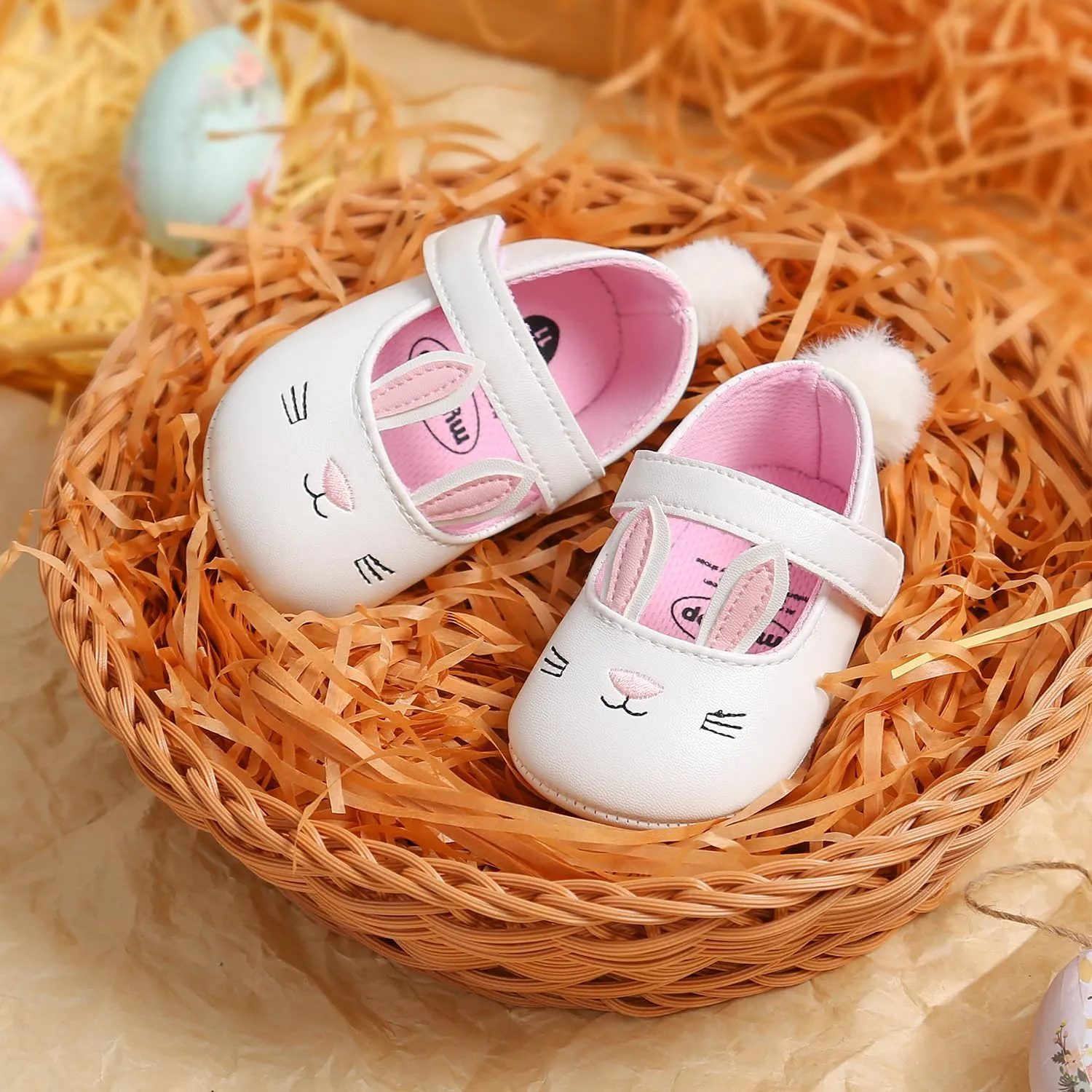 Baby Girls Mary Jane Flats with Bowknot Flowers Princess Wedding Dress Ballet Shoes Non-Slip Toddler First Walkers Newborn Crib Shoes