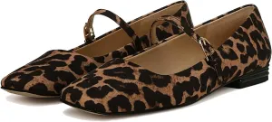 Ballet Flats Shoes for Women Square Toe Mary Jane Flats Shoes Buckle Strap Dress Casual Comfortable Ballerina Shoes