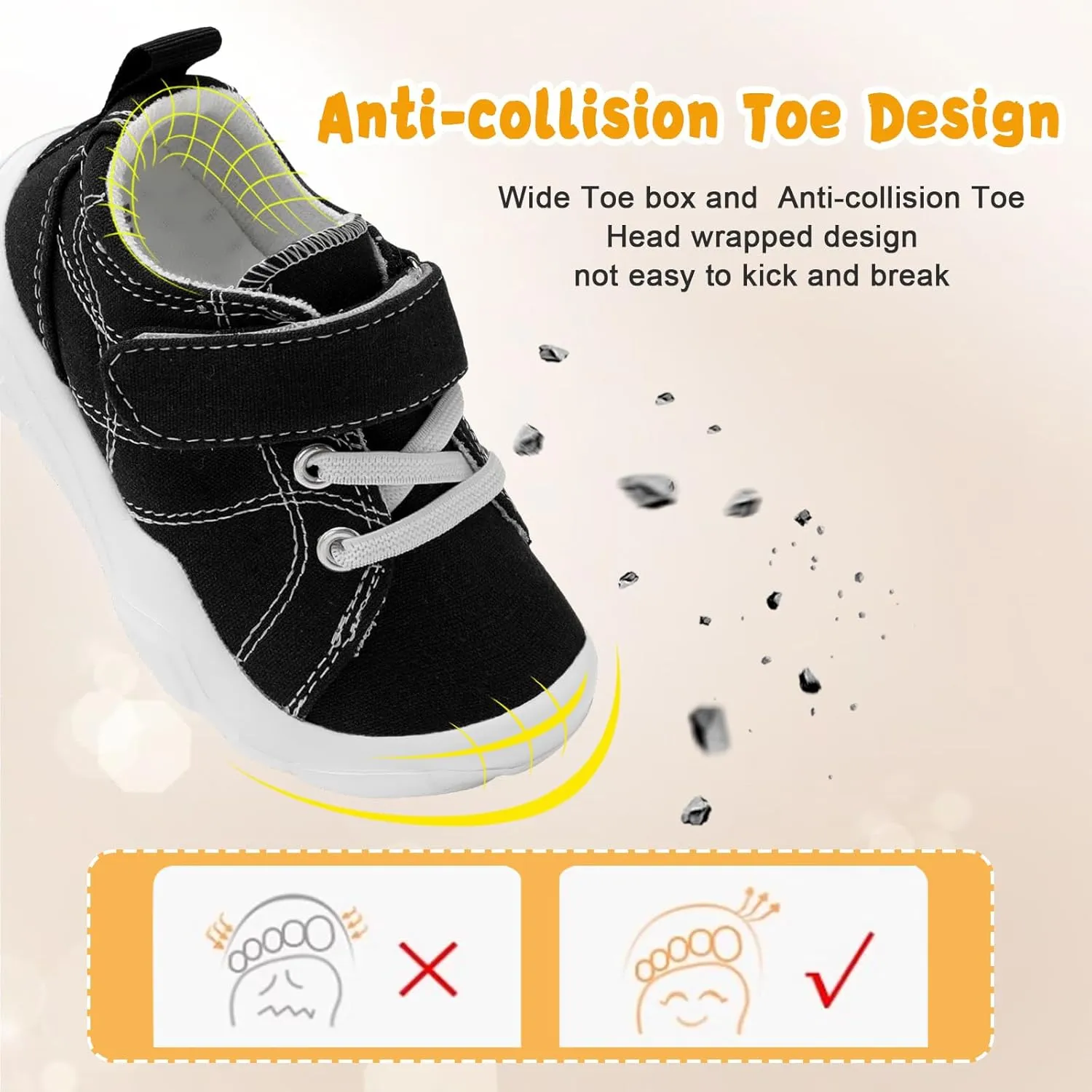 BARERUN Kids Canvas Shoes Running Shoes for Girls Boys Wide Toe Box Barefoot Toddler Sneakers Girls Boys School Shoes Non-Slip Toddler Tennis Shoes
