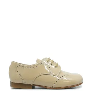 Beberlis Beige Patent Wingtip Oxford