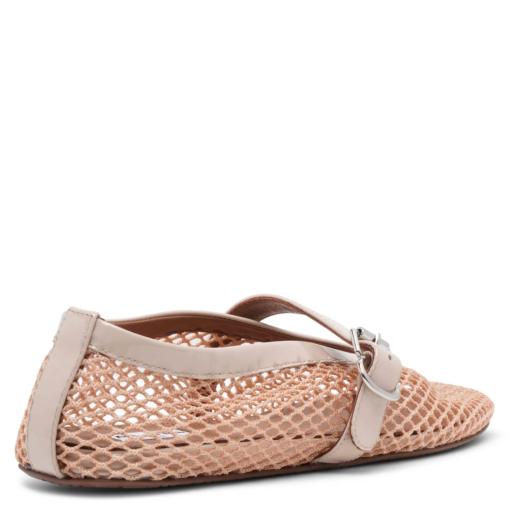 Beige mesh ballet flats