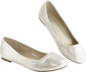 Bella Marie Stacy Women's Round Toe Slip On Classic Ballet Flats Shoes