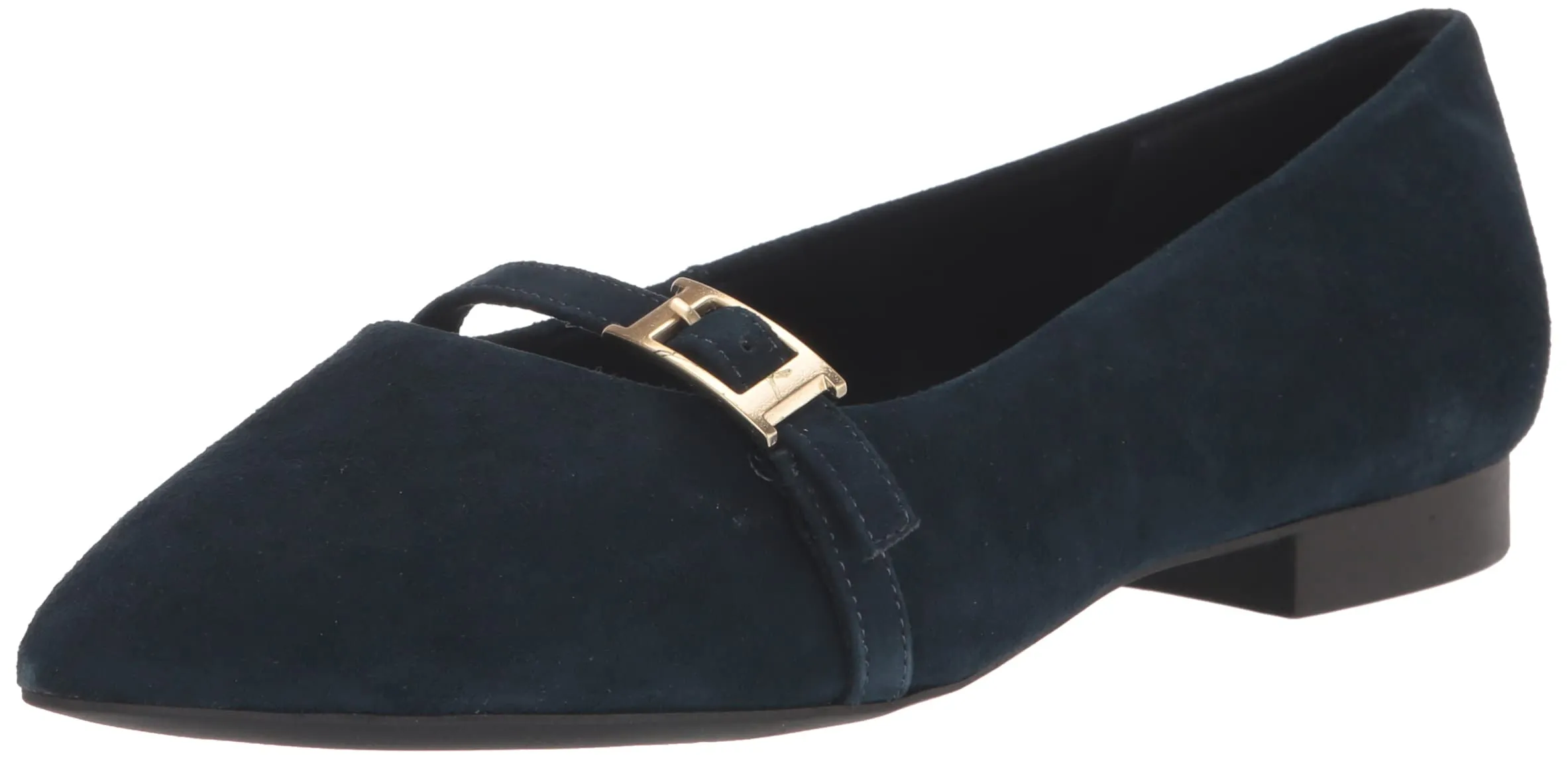 Bella Vita Women's Evanna Ballet Flat, Navy Suede Leather, 9.5 Wide