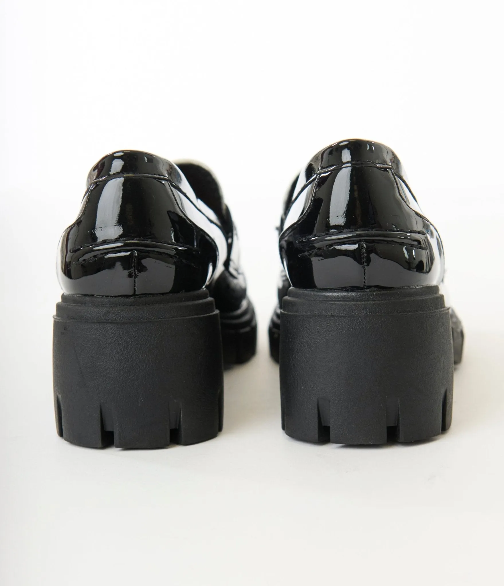 Black & White Patent Leatherette Oxford Shoes