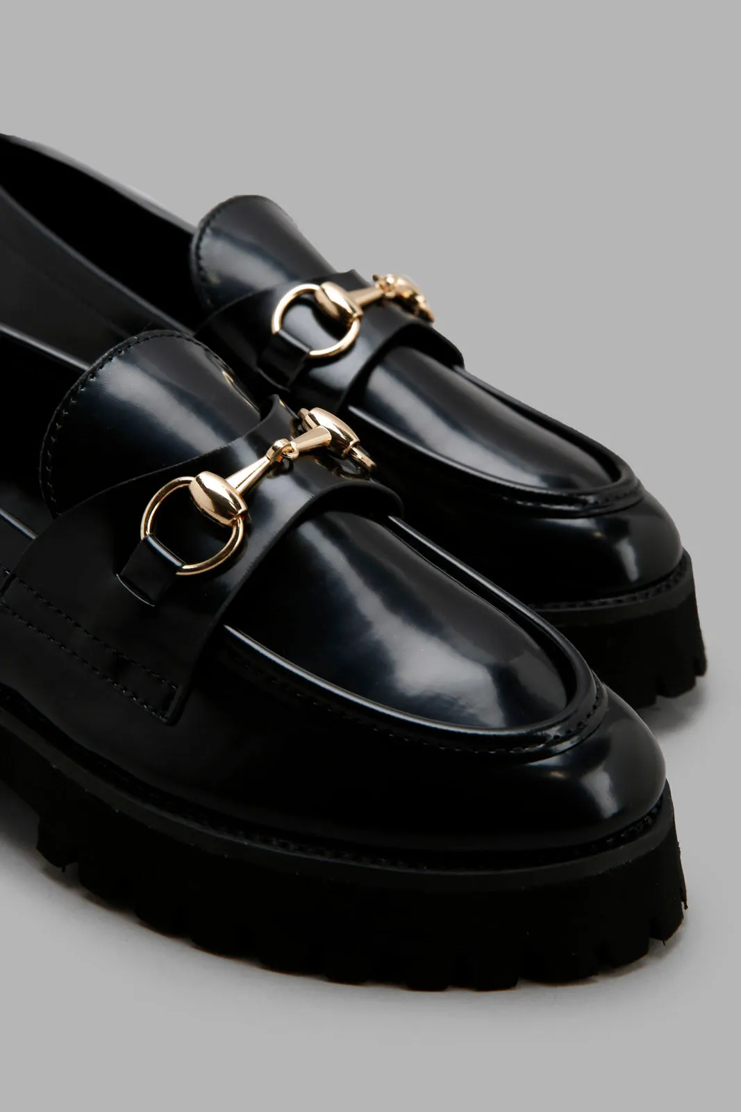 Black Chain Platform Loafer