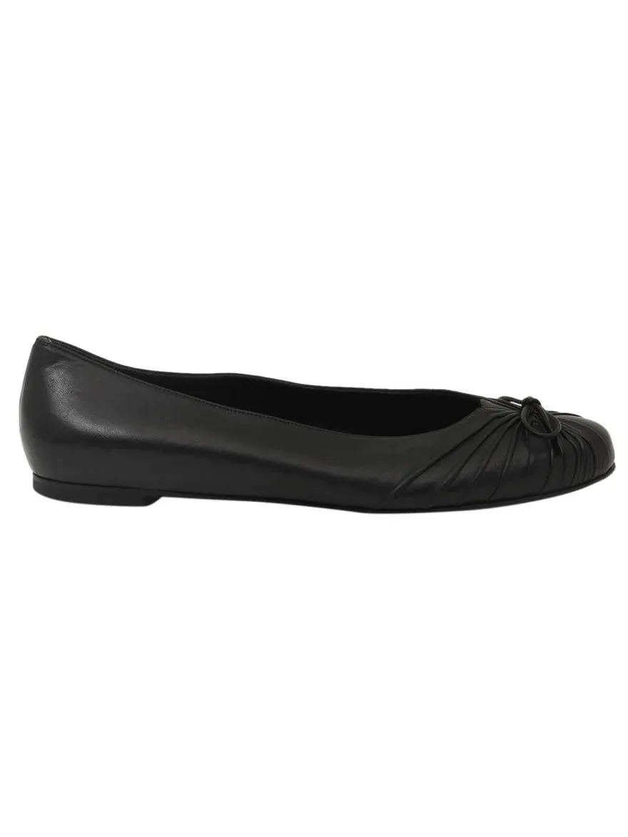 Black Leather Ballerina/Size-9D