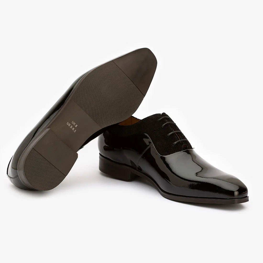 Black Patent Oxford with Suede detail
