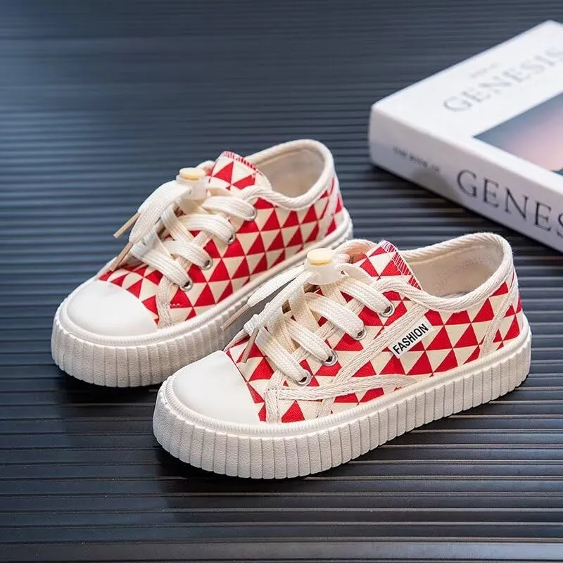 Boys Girls Shoes Kids Canvas Sneakers with Buckle Elastic Shoelaces(Toddler/Little Kid/Big Kid)