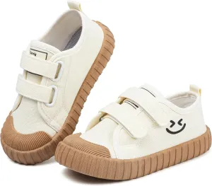 Boy's Girl's Toddlers Canvas Shoes Slip-On Lightweight Kids Sneakers Hook and Loops Casual Skin-Friendly Walking Running Shoes with Multicolor Sole (Toddler/Little Kids)