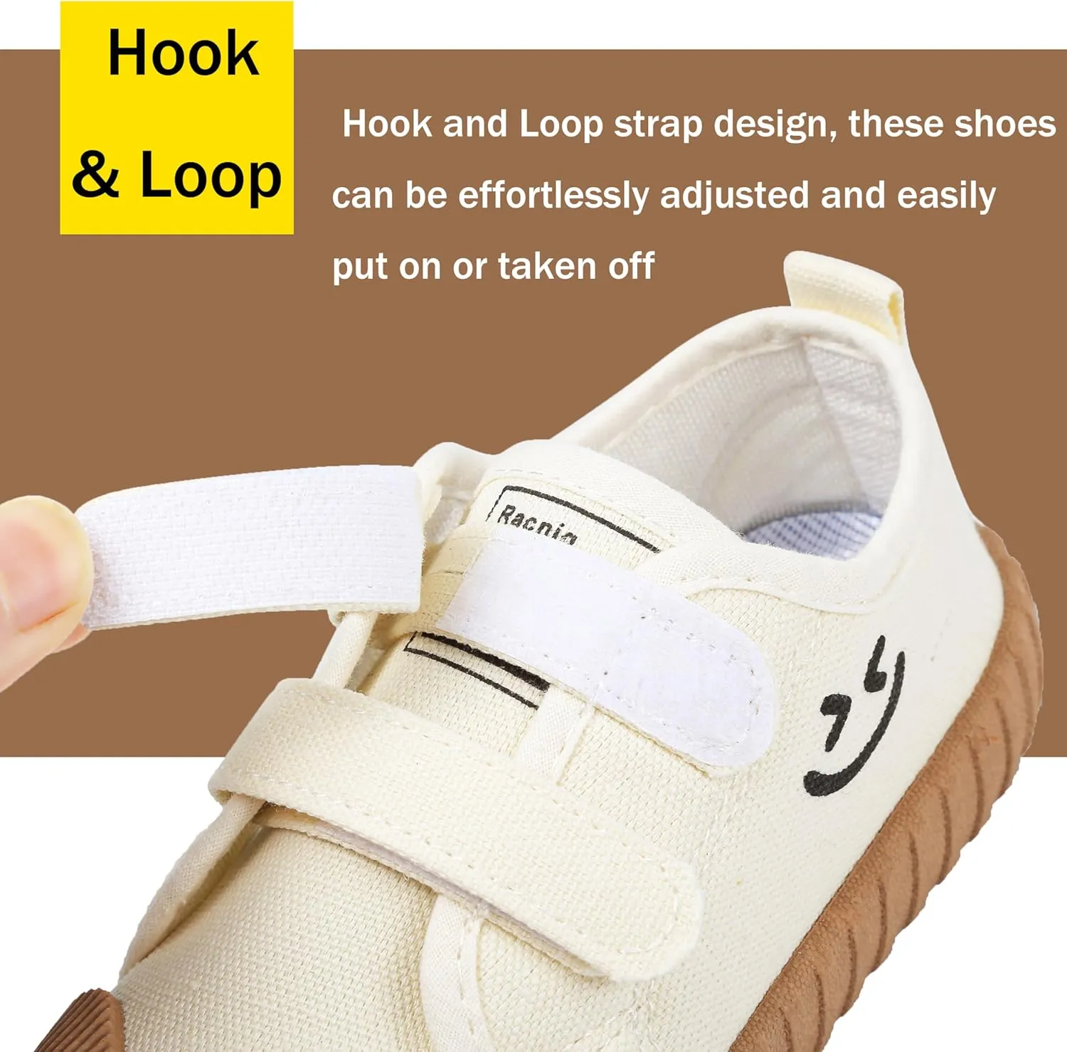 Boy's Girl's Toddlers Canvas Shoes Slip-On Lightweight Kids Sneakers Hook and Loops Casual Skin-Friendly Walking Running Shoes with Multicolor Sole (Toddler/Little Kids)