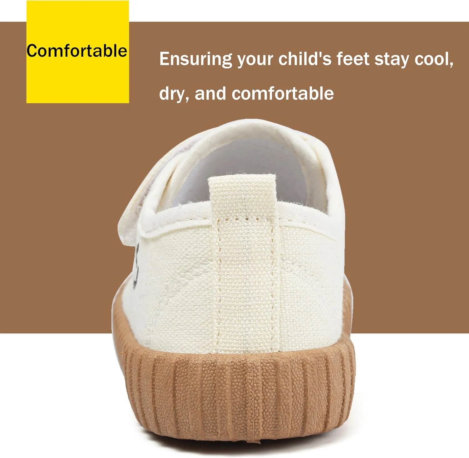 Boy's Girl's Toddlers Canvas Shoes Slip-On Lightweight Kids Sneakers Hook and Loops Casual Skin-Friendly Walking Running Shoes with Multicolor Sole (Toddler/Little Kids)
