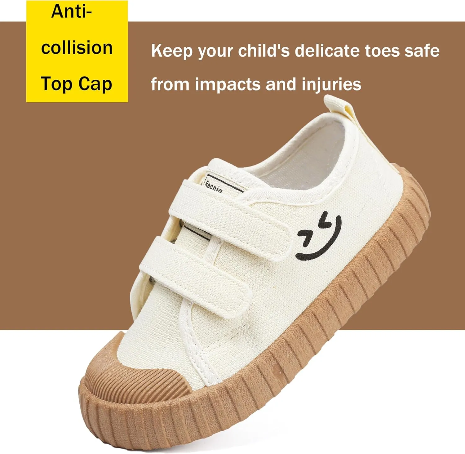 Boy's Girl's Toddlers Canvas Shoes Slip-On Lightweight Kids Sneakers Hook and Loops Casual Skin-Friendly Walking Running Shoes with Multicolor Sole (Toddler/Little Kids)