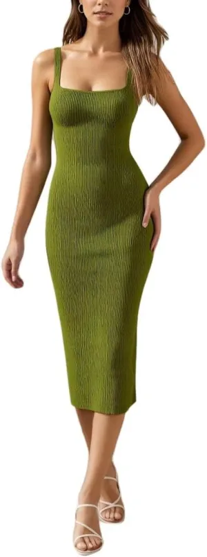 Braces Skirt Slip Bodycon Dresses for Women Strap Lace Up Backless Cowl Neck Party Yarn Dress
