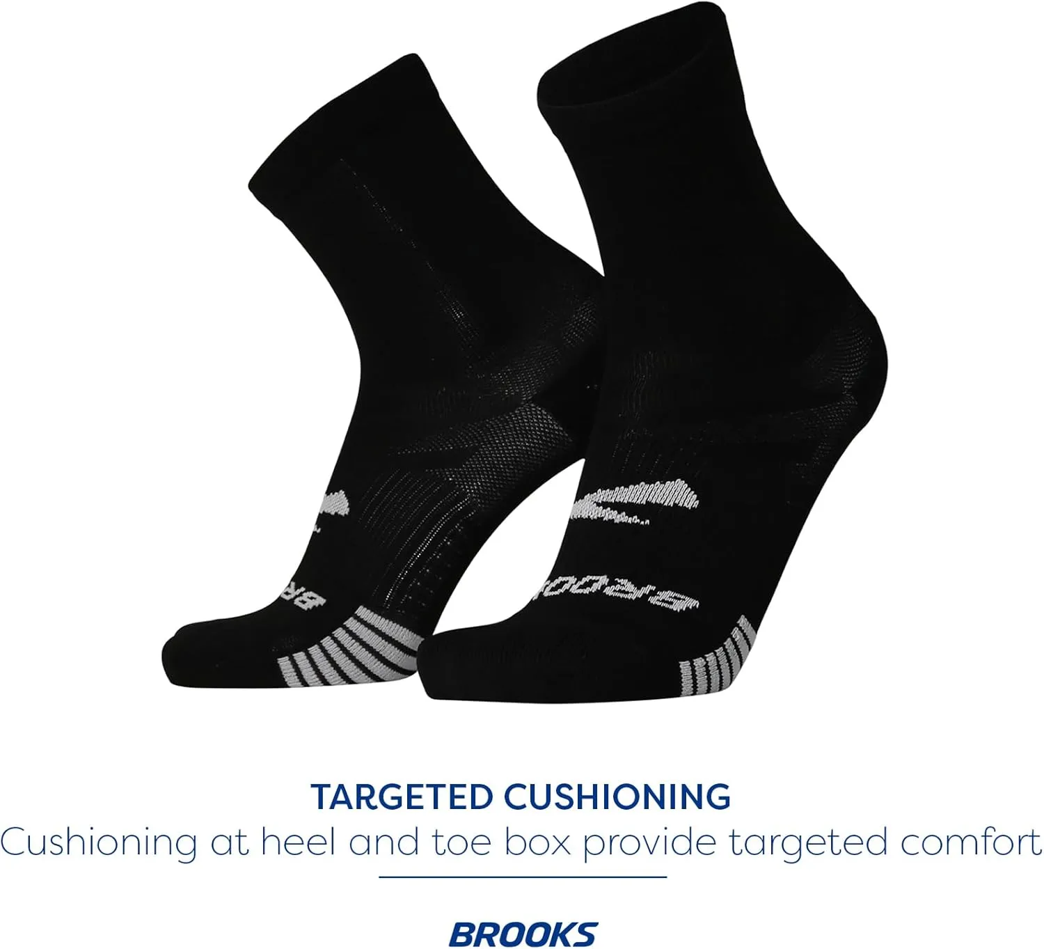 Brooks Ghost Lite Crew Socks I Performance Running, Comfort Fit with Arch Support for Men & Women (2-Pack Set)