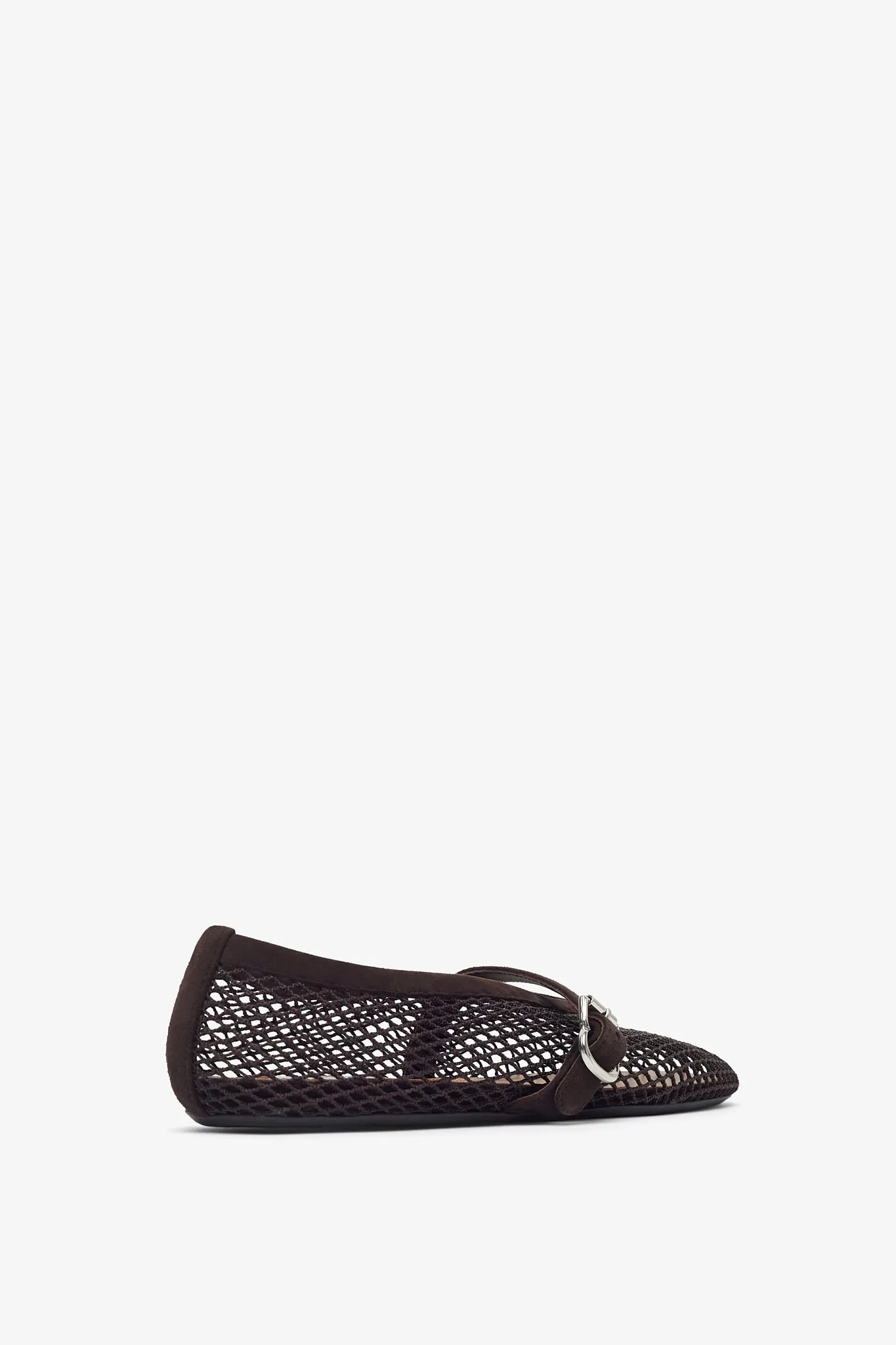 Brown mesh ballet flats