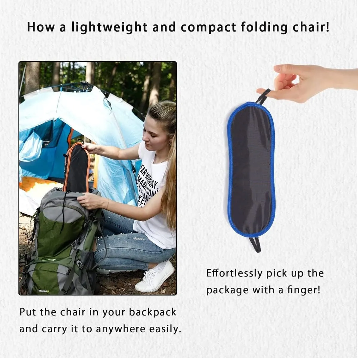 Camping Chair Folding Chair Portable Chair Ultralight Camping Chair with Handbag Portable Stool Outdoor Camping Folding Chair for Picnic Travel Hiking Fishing Chair Camping Chairs for Adults