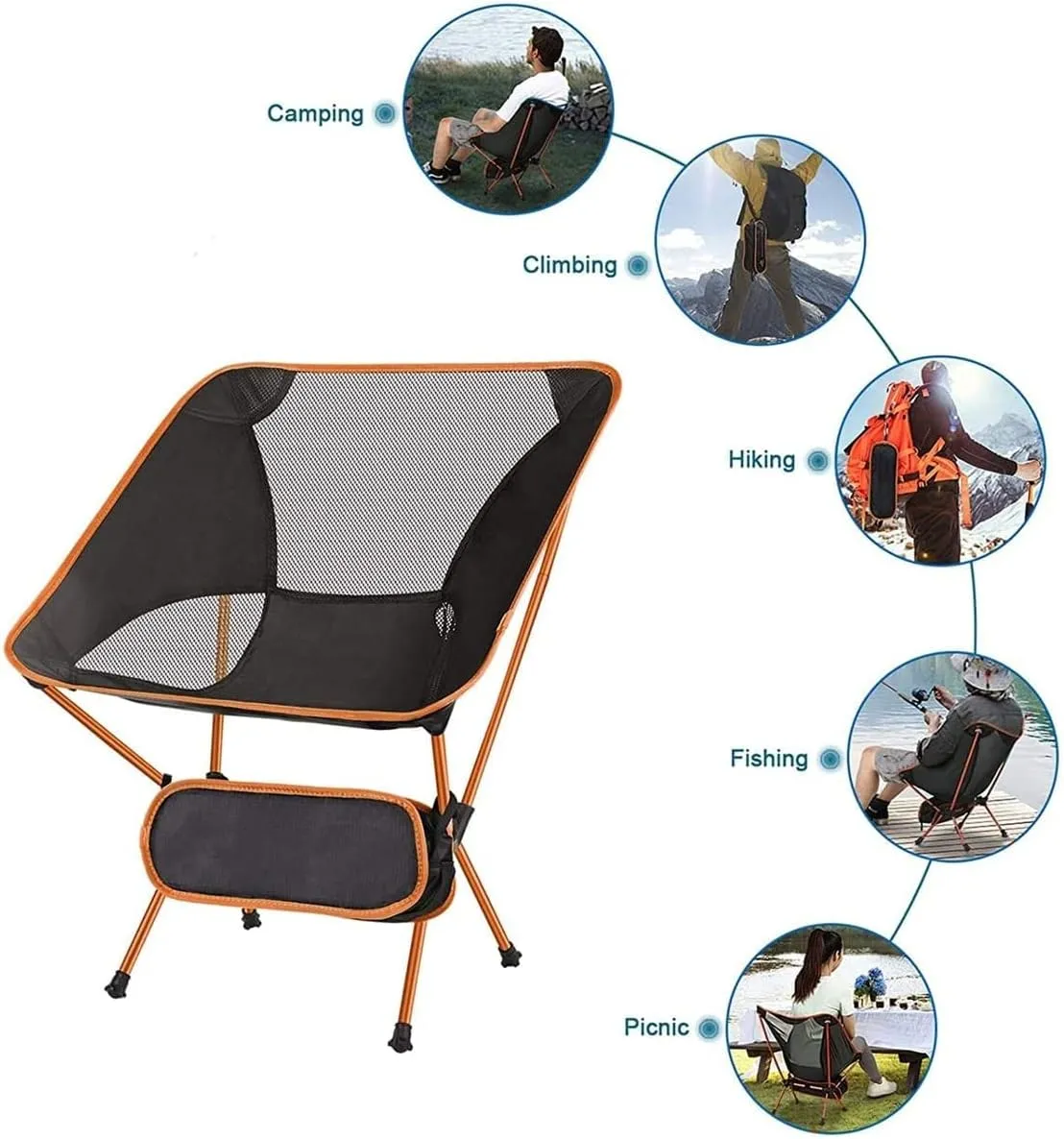 Camping Chair Folding Chair Portable Chair Ultralight Camping Chair with Handbag Portable Stool Outdoor Camping Folding Chair for Picnic Travel Hiking Fishing Chair Camping Chairs for Adults