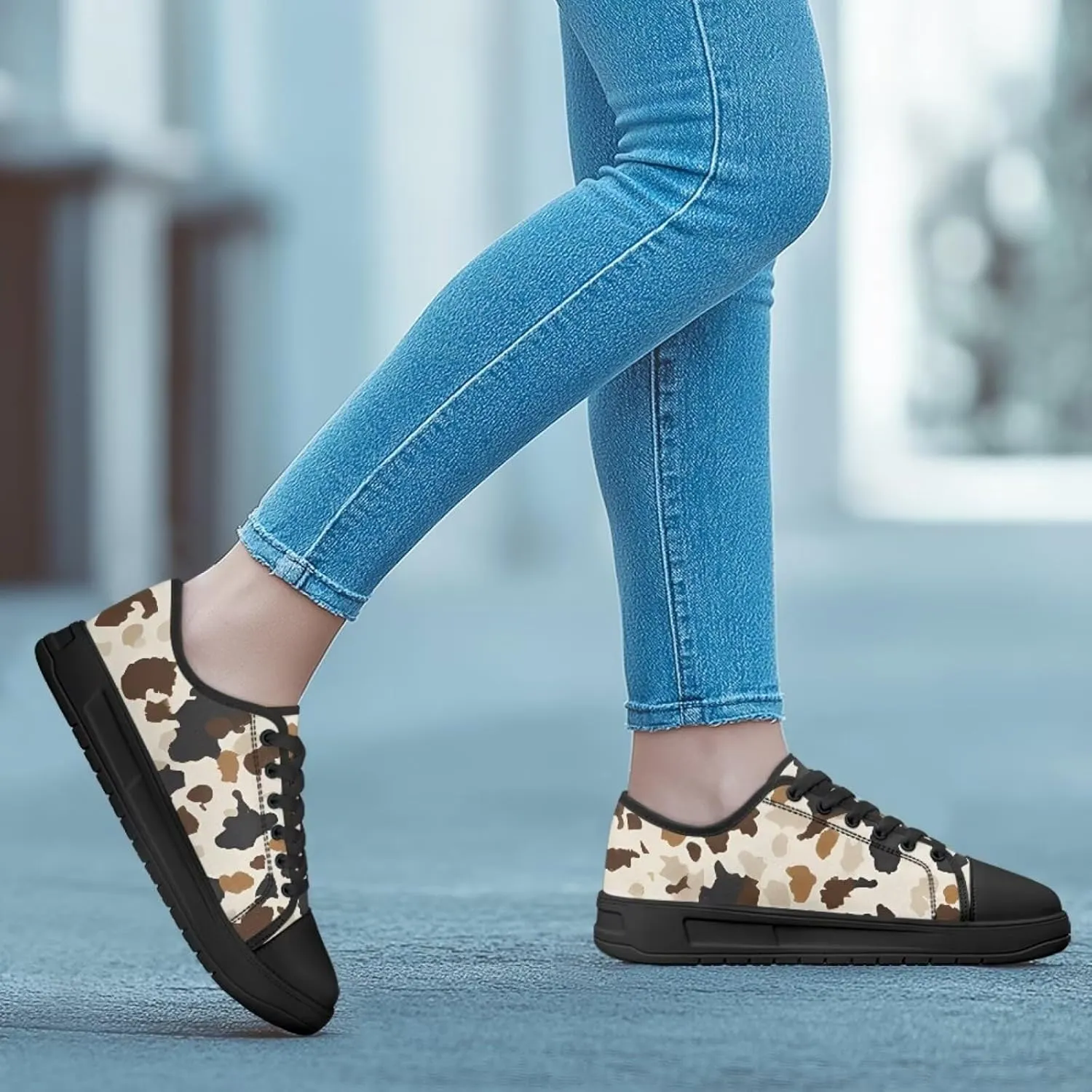 Canvas Shoes Fashion Sneakers for Women Casual Tennis Shoes with Non Slip EVA Sole Low Top Walking Footwear