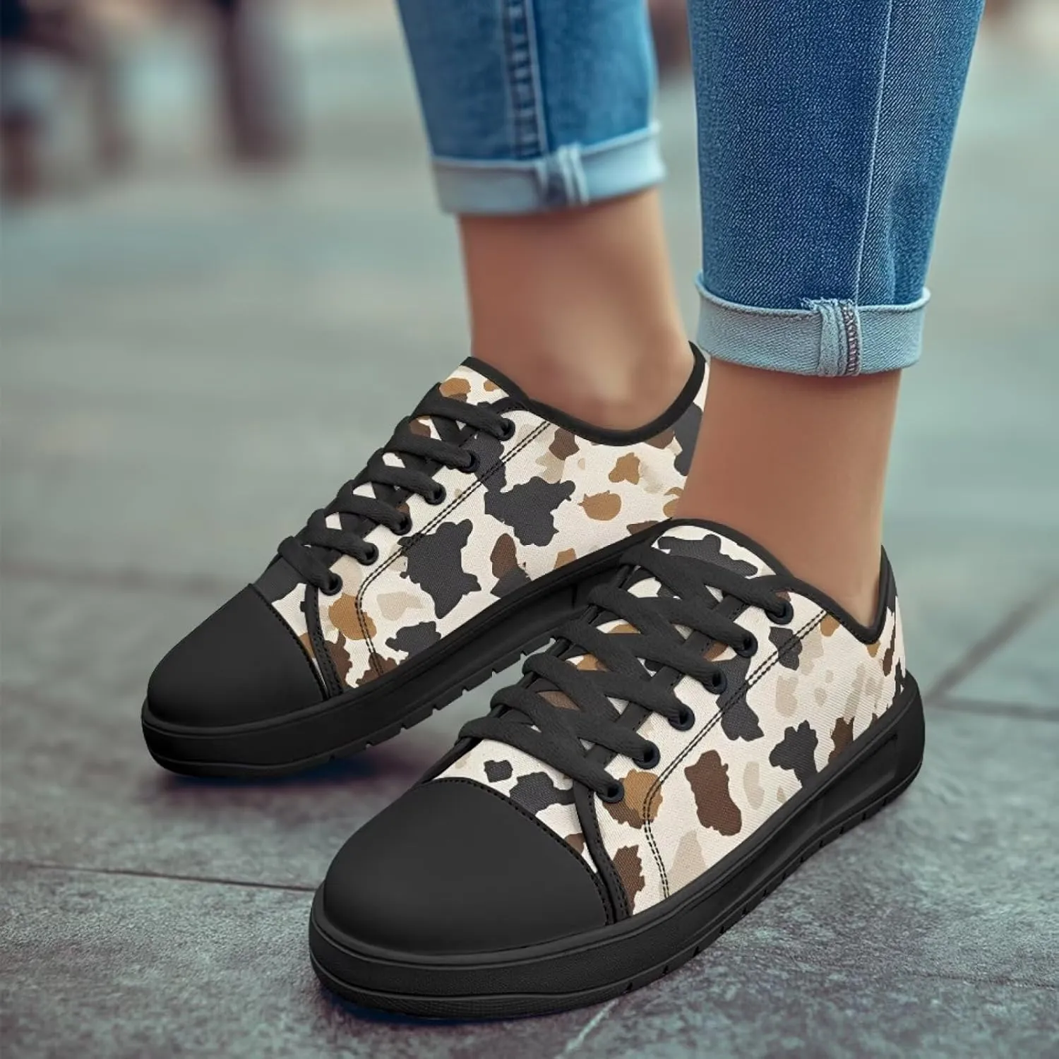 Canvas Shoes Fashion Sneakers for Women Casual Tennis Shoes with Non Slip EVA Sole Low Top Walking Footwear