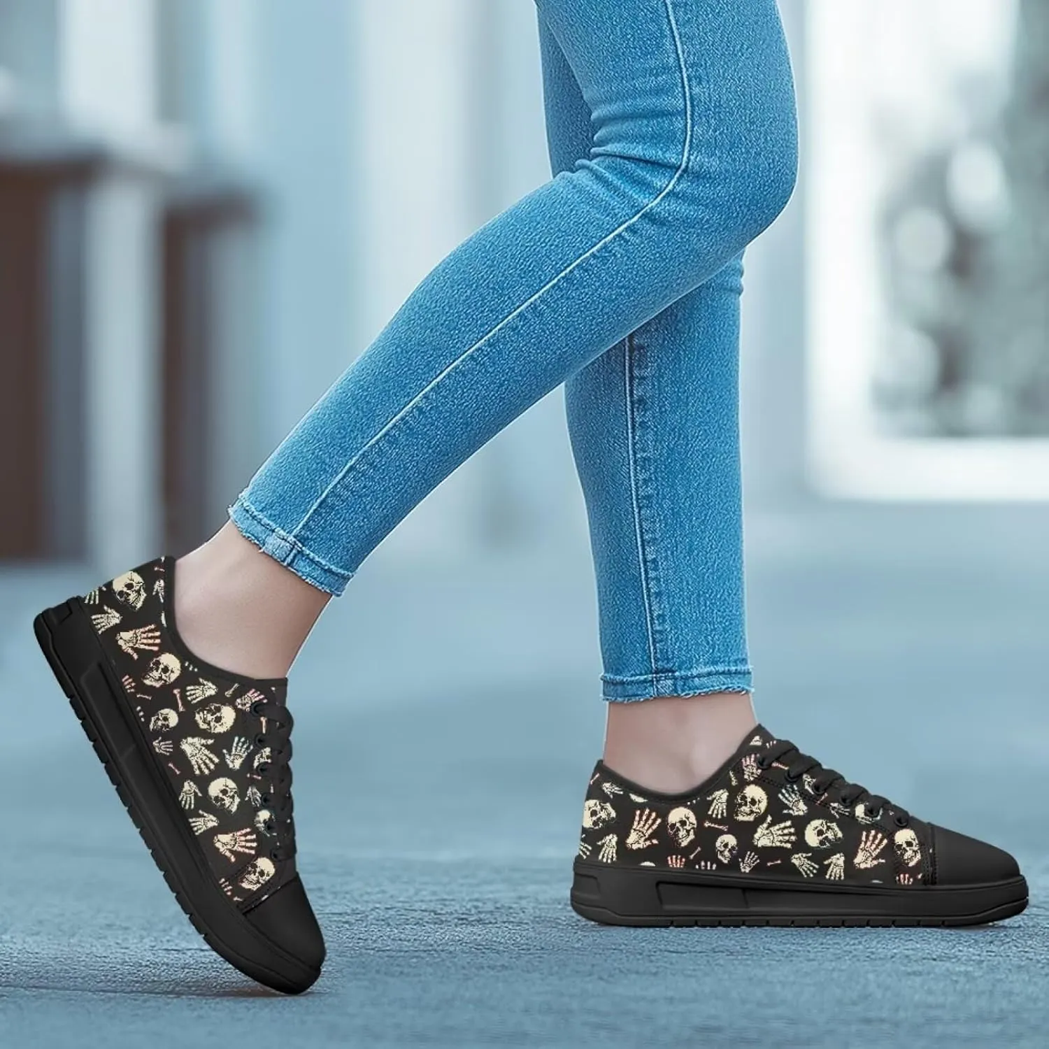 Canvas Shoes for Women Classic Slip On Tennis Shoes Lace Up Low Top Design Sneakers