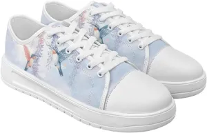 Canvas Slip on Shoes for Women Trendy Low Top Barefoot Sneakers Lace Up Design Walking Flats
