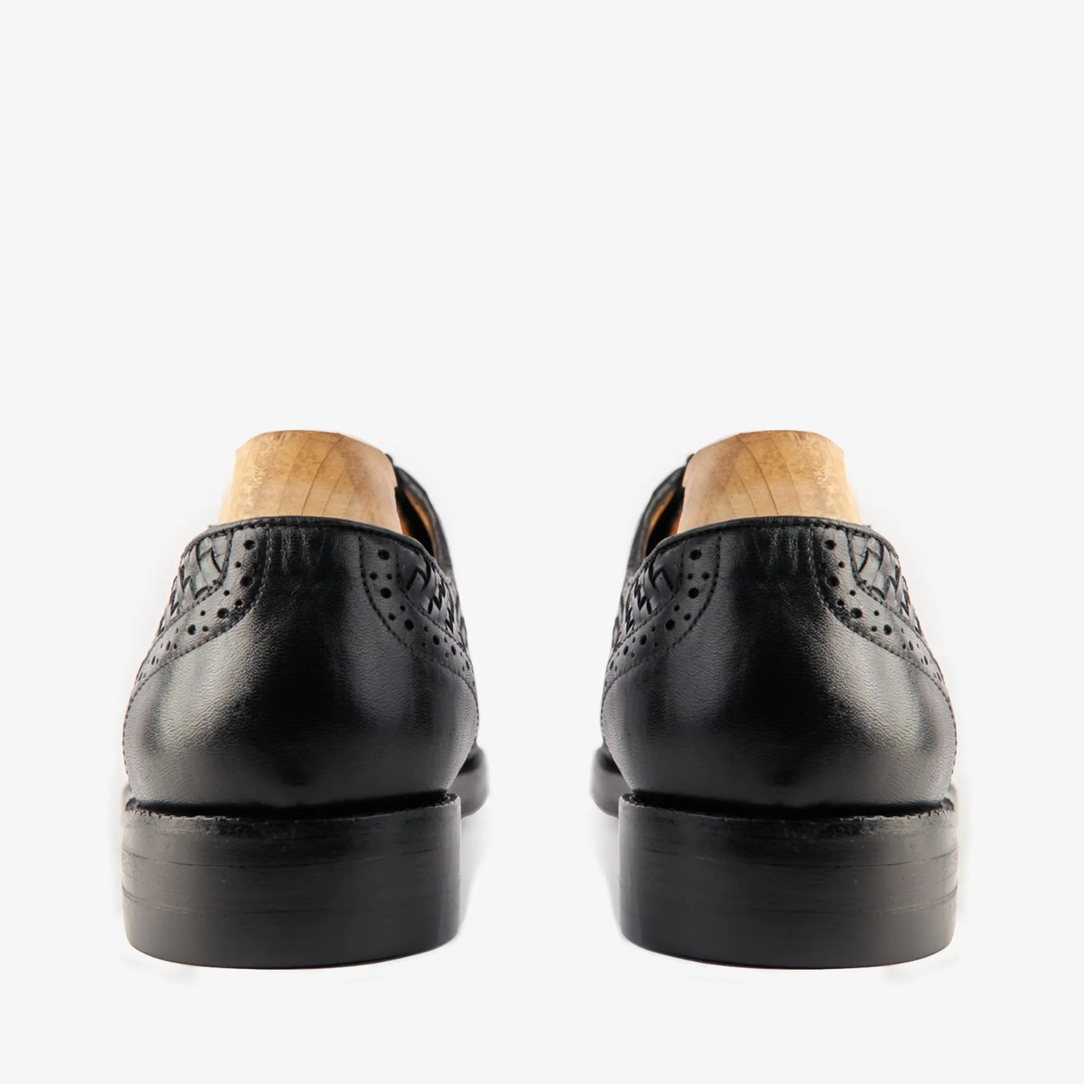 Cashel Black Woven Oxfords