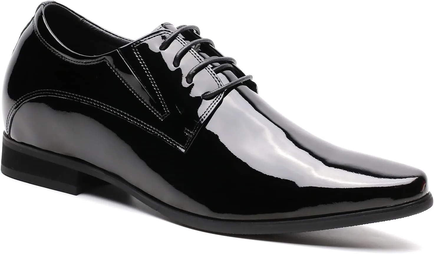 CHAMARIPA Elevator Shoes for Men Invisible Height Increasing Elevator Shoes Lace up Leather Formal Oxford Dress Tuxedo Lift Shoes Make You Taller