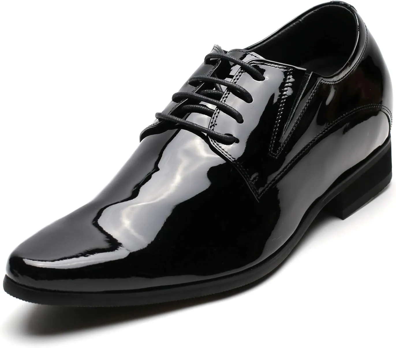 CHAMARIPA Elevator Shoes for Men Invisible Height Increasing Elevator Shoes Lace up Leather Formal Oxford Dress Tuxedo Lift Shoes Make You Taller