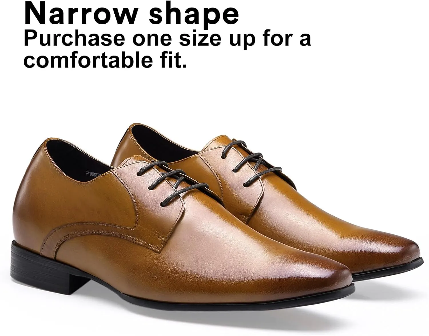 CHAMARIPA Elevator Shoes for Men Invisible Height Increasing Elevator Shoes Lace up Leather Formal Oxford Dress Tuxedo Lift Shoes Make You Taller