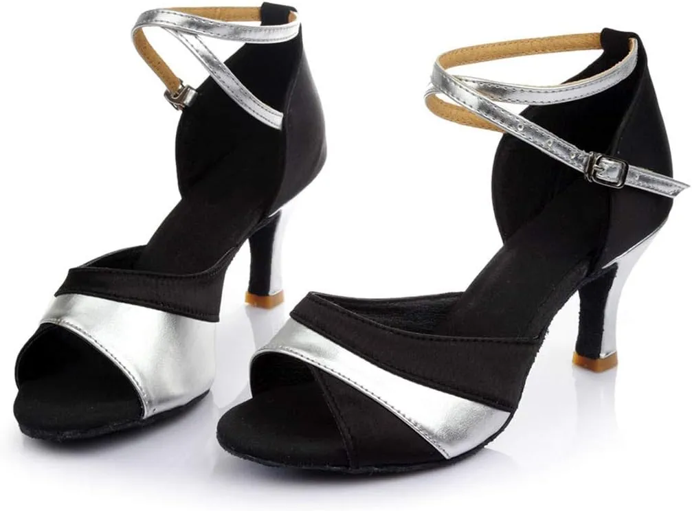 Character Shoes for Women 1920S Flapper Shoes Dance Shoes Ankle Strap Heels for Ballroom Tango Latin Dancing Shoes